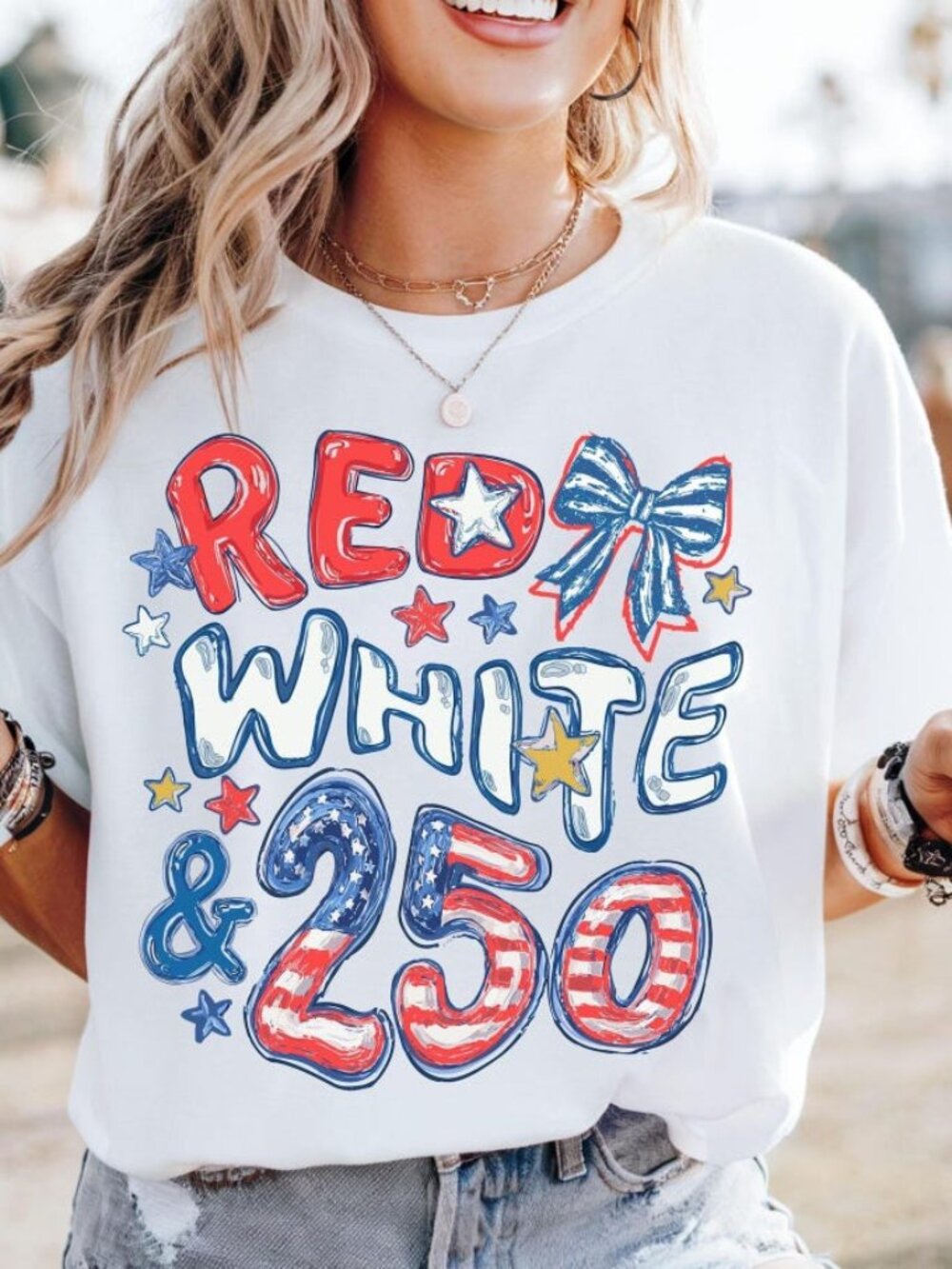 4th of July Shirt, 250th Anniversary T-shirt, Red White and 250 Tee